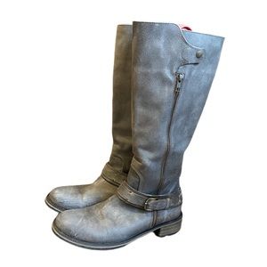 Matisse gray leather knee high boots 11 womens